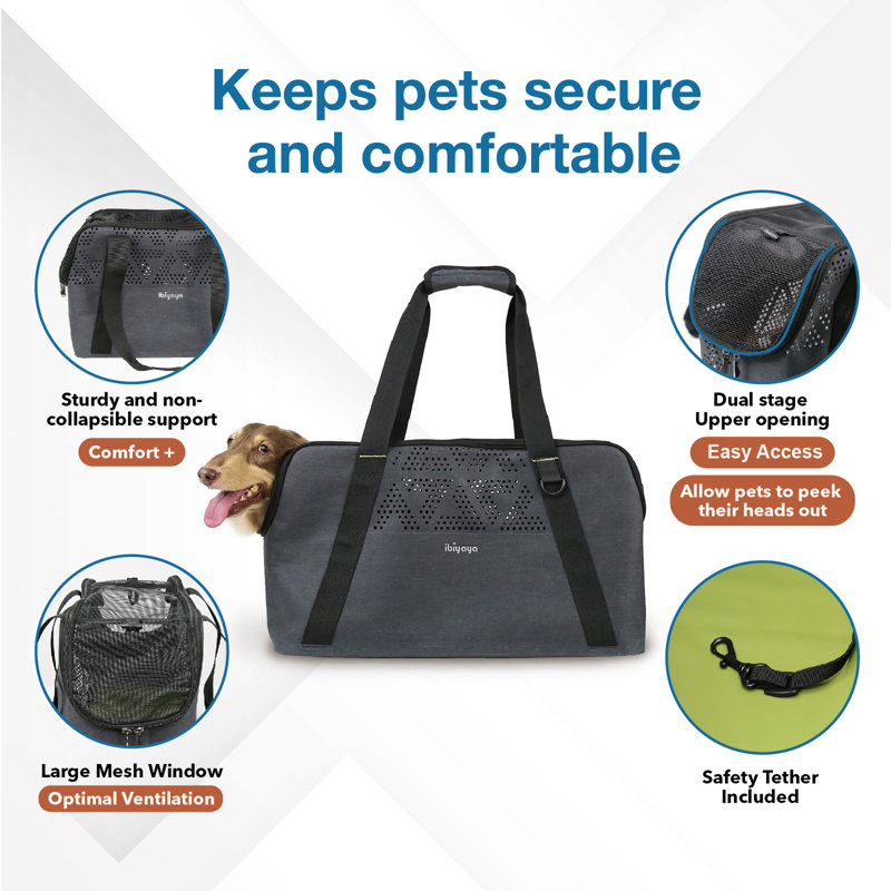 Ibiyaya Breezy Wanderer Fur-Free Pet Tote Bag (L) - Wayfair Canada
